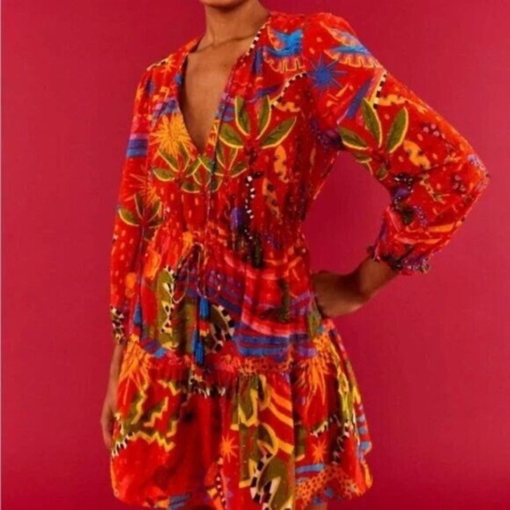 FARM Rio Red Multicolor Printed Mini Dress - Picture 5 of 5